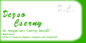 dezso cserny business card